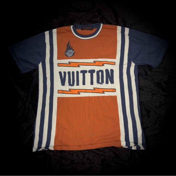 Louis Vuitton Jacquard Retro Baseball T-Shirt Medium Orange Flame - Picture 1 of 6